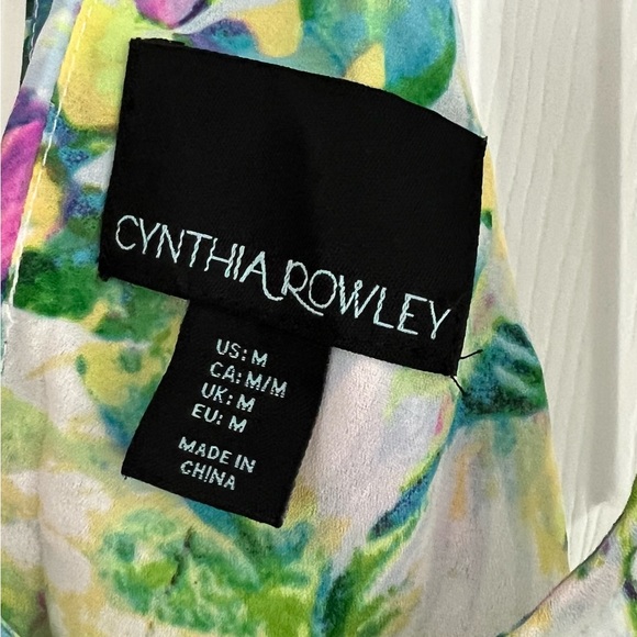 Cynthia Rowley blouse. Size: Medium, Color: multi color green, yellow, blue, etc - Picture 3 of 3